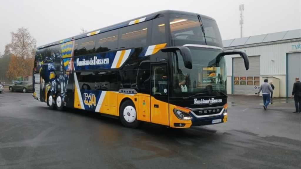 HV71 spelarbuss framifrån